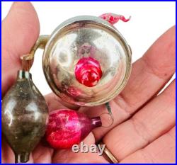 Vtg Fluted Bell Annealed Arms Chandelier mercury glass christmas tree ornament