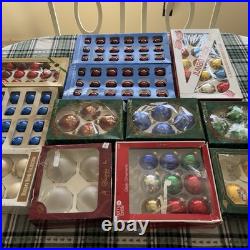 Vtg Glass Christmas Ornament Lot Pyramid Krebs Holiday Time Merry Brite Visions