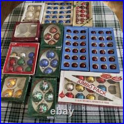 Vtg Glass Christmas Ornament Lot Pyramid Krebs Holiday Time Merry Brite Visions