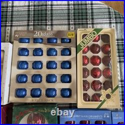 Vtg Glass Christmas Ornament Lot Pyramid Krebs Holiday Time Merry Brite Visions