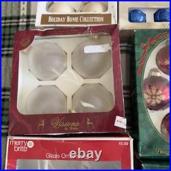 Vtg Glass Christmas Ornament Lot Pyramid Krebs Holiday Time Merry Brite Visions