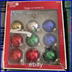 Vtg Glass Christmas Ornament Lot Pyramid Krebs Holiday Time Merry Brite Visions