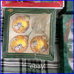 Vtg Glass Christmas Ornament Lot Pyramid Krebs Holiday Time Merry Brite Visions