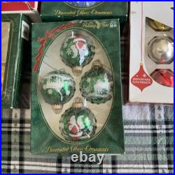 Vtg Glass Christmas Ornament Lot Pyramid Krebs Holiday Time Merry Brite Visions