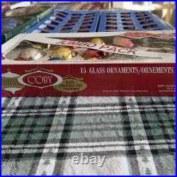 Vtg Glass Christmas Ornament Lot Pyramid Krebs Holiday Time Merry Brite Visions