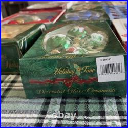 Vtg Glass Christmas Ornament Lot Pyramid Krebs Holiday Time Merry Brite Visions