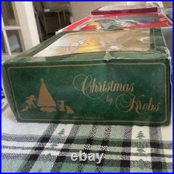 Vtg Glass Christmas Ornament Lot Pyramid Krebs Holiday Time Merry Brite Visions