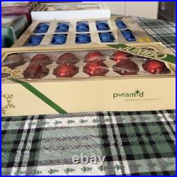 Vtg Glass Christmas Ornament Lot Pyramid Krebs Holiday Time Merry Brite Visions