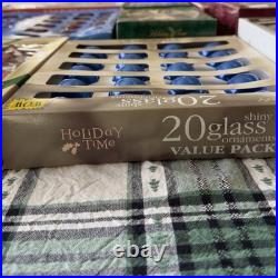 Vtg Glass Christmas Ornament Lot Pyramid Krebs Holiday Time Merry Brite Visions