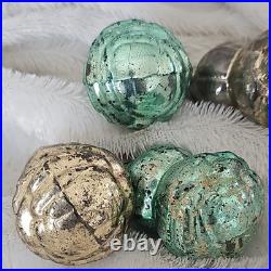 Vtg Glass Christmas Ornaments Rose Bud withHip of Leaves Paragon Made in US of A