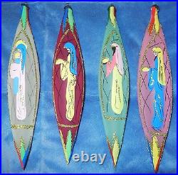 Vtg Mary Baby Jesus Wisemen Nativity Glass Xmas Ornament Italian Italy Rare Nice