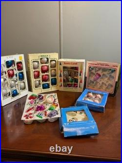 Vtg Mercury Glass Christmas Ornaments Lot with Boxes Indent Shiny Brite Style Deco Vtg Mercury Glass Christmas Ornaments Lot with Boxes Indent Shiny Brite Style Deco