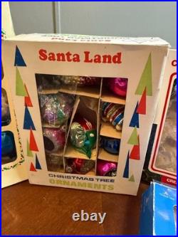 Vtg Mercury Glass Christmas Ornaments Lot with Boxes Indent Shiny Brite Style Deco Vtg Mercury Glass Christmas Ornaments Lot with Boxes Indent Shiny Brite Style Deco