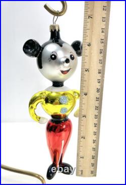 Vtg Radko Kissing Cousins Christmas Ornament Mickey Minnie Mouse Glass Flaw Vtg Radko Kissing Cousins Christmas Ornament Mickey Minnie Mouse Glass Flaw