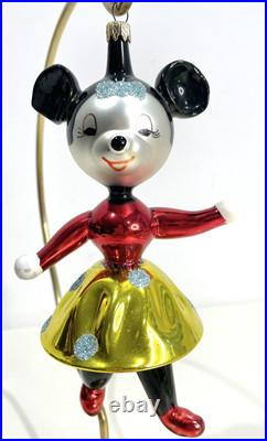 Vtg Radko Kissing Cousins Christmas Ornament Mickey Minnie Mouse Glass Flaw Vtg Radko Kissing Cousins Christmas Ornament Mickey Minnie Mouse Glass Flaw