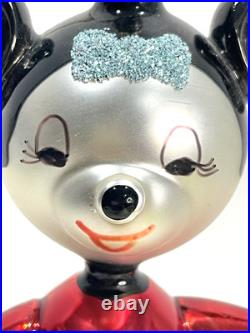 Vtg Radko Kissing Cousins Christmas Ornament Mickey Minnie Mouse Glass Flaw Vtg Radko Kissing Cousins Christmas Ornament Mickey Minnie Mouse Glass Flaw