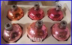 Vtg SHINY BRITE Christmas Ornament Ball Mercury Glass PINK Purple Valentine Lot