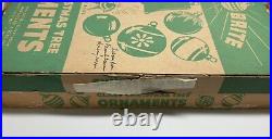 Vtg SHINY BRITE Ornaments Bumpy Double Indent Flower Set Of 8 With Box