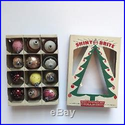 Vtg Shiny Brite Bright Glass Christmas Ornaments Mushrooms Max Eckardt