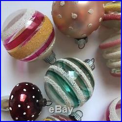 Vtg Shiny Brite Bright Glass Christmas Ornaments Mushrooms Max Eckardt