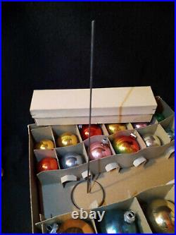 Vtg Shiny Brite Cluster Christmas Tree 20pc Ornament Centerpiece Topper Box READ