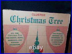 Vtg Shiny Brite Cluster Christmas Tree 20pc Ornament Centerpiece Topper Box READ