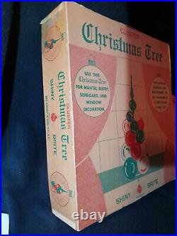 Vtg Shiny Brite Cluster Christmas Tree 20pc Ornament Centerpiece Topper Box READ