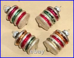 Vtg Shiny Brite Mini Mercury Glass 2 Barrel Lantern Christmas 12 Ornaments Set