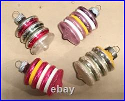 Vtg Shiny Brite Mini Mercury Glass 2 Barrel Lantern Christmas 12 Ornaments Set