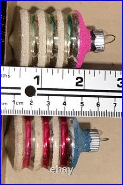 Vtg Shiny Brite Mini Mercury Glass 2 Barrel Lantern Christmas 12 Ornaments Set