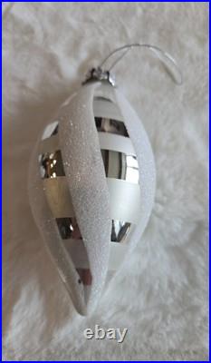 Vtg Silver Mercury Glass Christmas Ornament Hand Blown Teardrop Free Shipping Vtg Silver Mercury Glass Christmas Ornament Hand Blown Teardrop Free Shipping