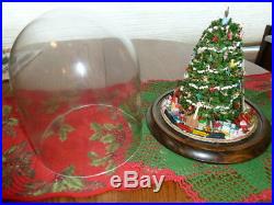 Vtg Westrim Christmas Tree Loaded with Ornaments Gifts Glass Dome