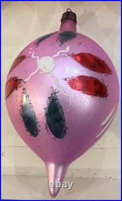 Vtg lot 12 Glass Christmas Ornaments Poland hand painted, Fantasia, With Box