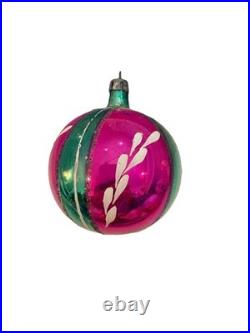 Vtg lot 12 Glass Christmas Ornaments Poland hand painted, Fantasia, With Box