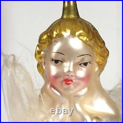 Vtg spun glass Angel Christmas Ornament Cherub