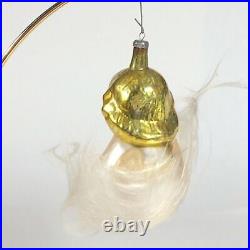 Vtg spun glass Angel Christmas Ornament Cherub