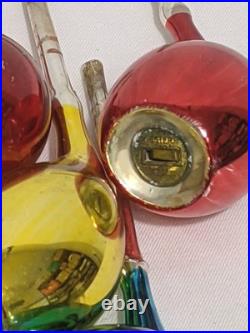 W Germany Mercury Glass Smoking Pipes Christmas Ornaments Blue Red 1949 Rare