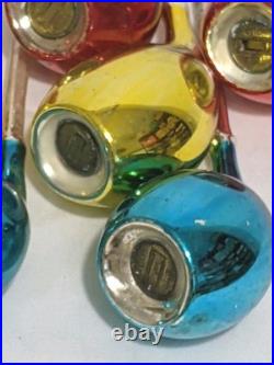 W Germany Mercury Glass Smoking Pipes Christmas Ornaments Blue Red 1949 Rare