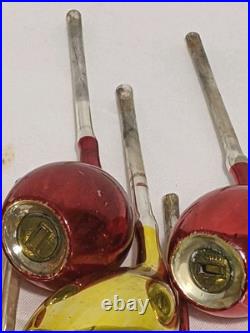 W Germany Mercury Glass Smoking Pipes Christmas Ornaments Blue Red 1949 Rare