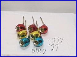 W Germany Mercury Glass Smoking Pipes Christmas Ornaments Blue Red 1949 Rare