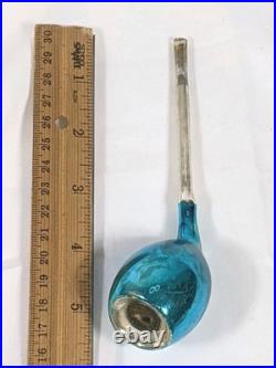 W Germany Mercury Glass Smoking Pipes Christmas Ornaments Blue Red 1949 Rare