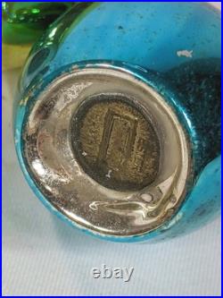 W Germany Mercury Glass Smoking Pipes Christmas Ornaments Blue Red 1949 Rare