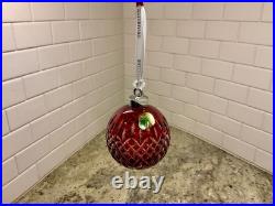 WATERFORD Crystal 2019 Ruby Cased Cut Crystal Ball Christmas Ornament 40035474 WATERFORD Crystal 2019 Ruby Cased Cut Crystal Ball Christmas Ornament 40035474
