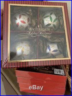 WATERFORD Epiphany Adornments HEIRLOOMS SET/4 GLASS CHRISTMAS ORNAMENTS/BALLS
