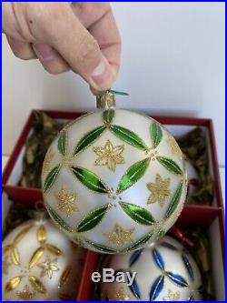 WATERFORD Epiphany Adornments HEIRLOOMS SET/4 GLASS CHRISTMAS ORNAMENTS/BALLS