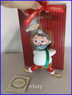 WATERFORD Ltd. Edition SANTA glass Skating Christmas Ornnament WATERFORD Ltd. Edition SANTA glass Skating Christmas Ornnament