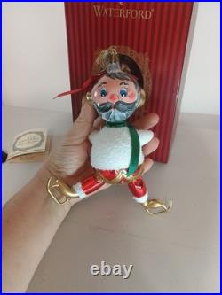WATERFORD Ltd. Edition SANTA glass Skating Christmas Ornnament
