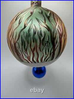 WO Christopher Radko Winter Forest Glass Ball Christmas Ornament 6 Vintage RARE