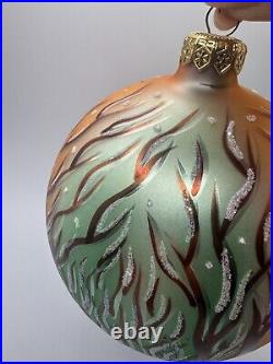 WO Christopher Radko Winter Forest Glass Ball Christmas Ornament 6 Vintage RARE
