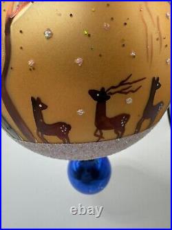 WO Christopher Radko Winter Forest Glass Ball Christmas Ornament 6 Vintage RARE